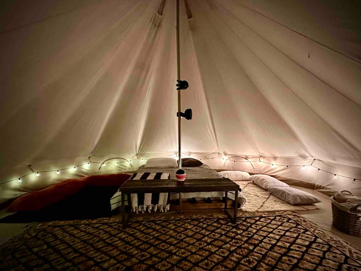 Glamping yurt interior